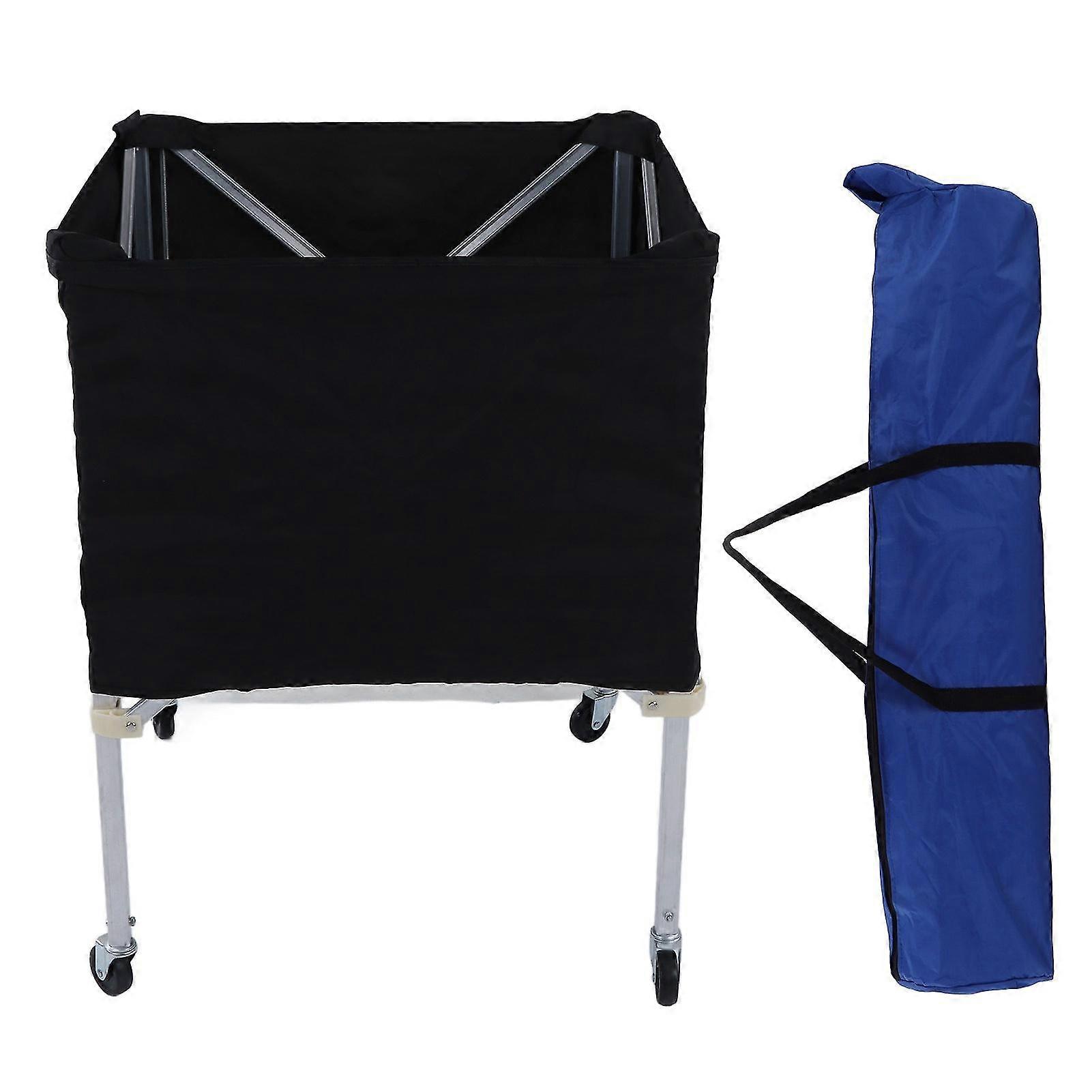 Foldable Wheeled Ball Cart for Basketball Soccer Volleyball - Portable Ball Storage