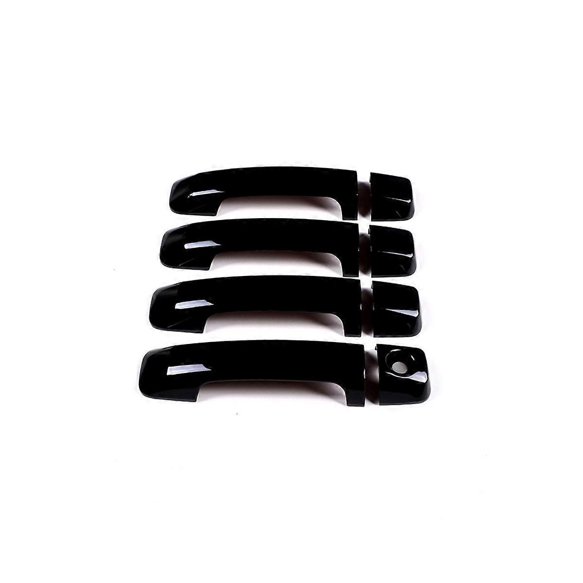 For 2007-2021 Sequoia 2008-2020 Car Outer Door Handle Cover Sticker Accessories (Piano Black)