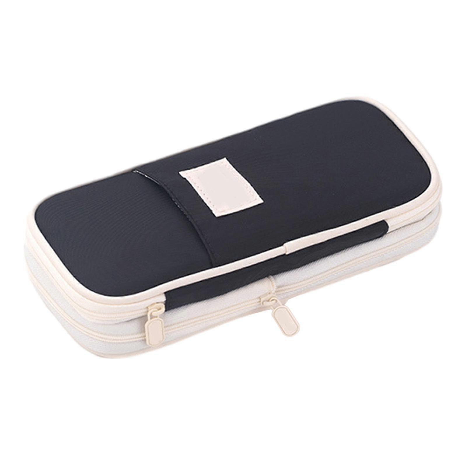 Foldable Color Matching Canvass Pencil Case Durable Pen Case Pouch Storage Bag For Office Student