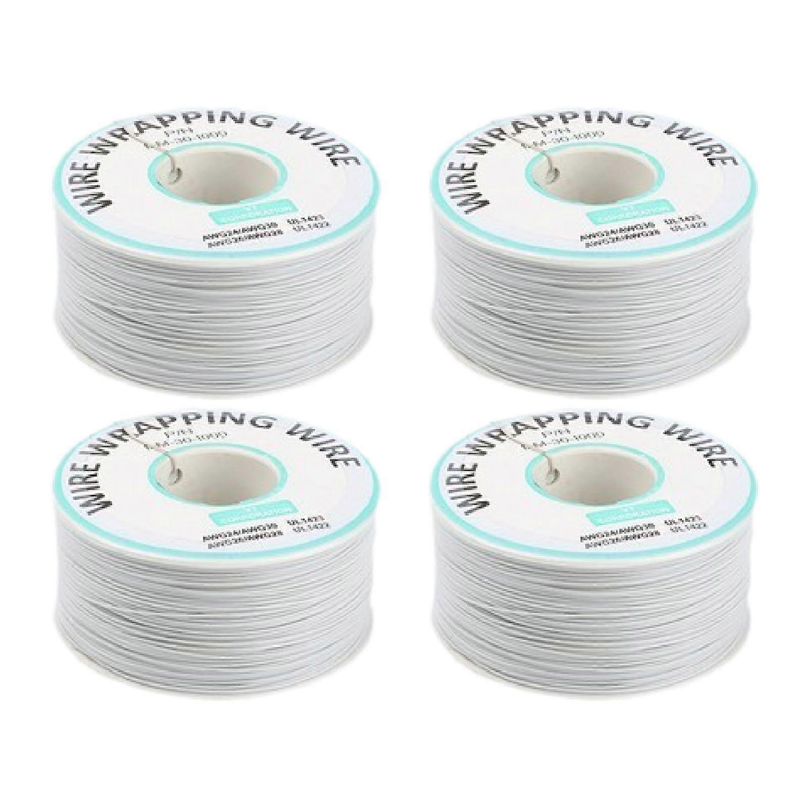 Set of 4 Insulation Test Wrapping Cable 30AWG 250M Flying Jumper Wire White