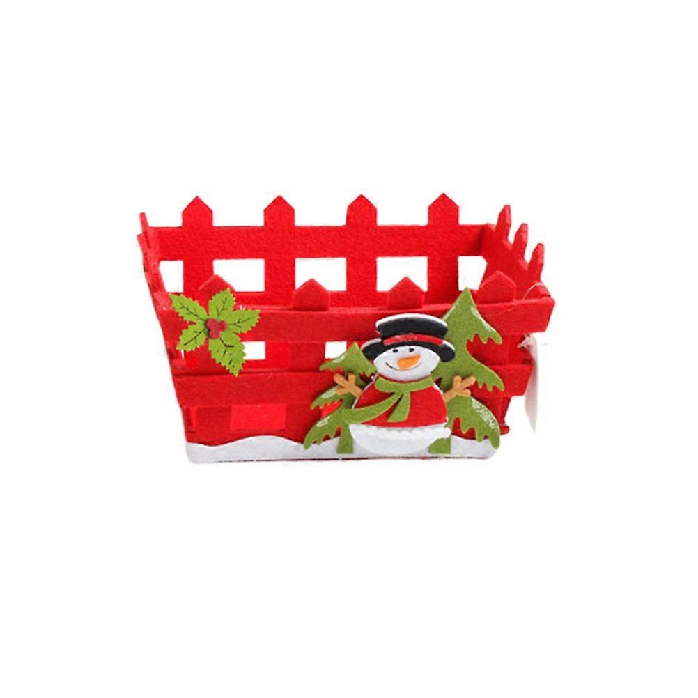 عيد الميلاد حلوى تخزين سلة غير المنسوجة حالة تخزين مجوفة حاوية الفواكه الشوكولاته السكر حامل هدية عيد الميلاد (ثلج)