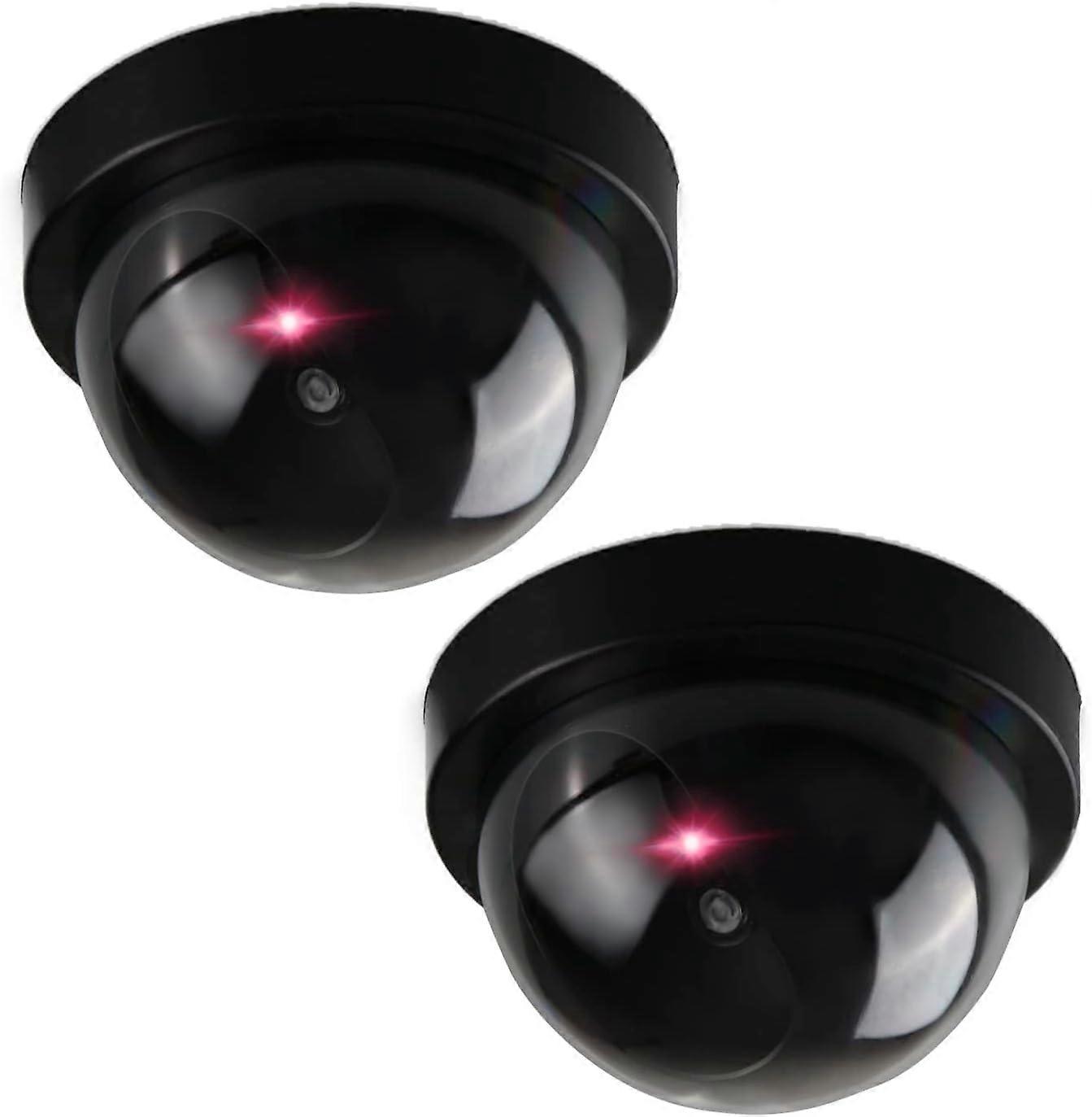 Dummy Security Camera  Realistic Set of 2 Mini Fake Security Cameras  Durable and Reliable Dummy Outdoor Camera  Battery-Operated Fake Cameras with Re