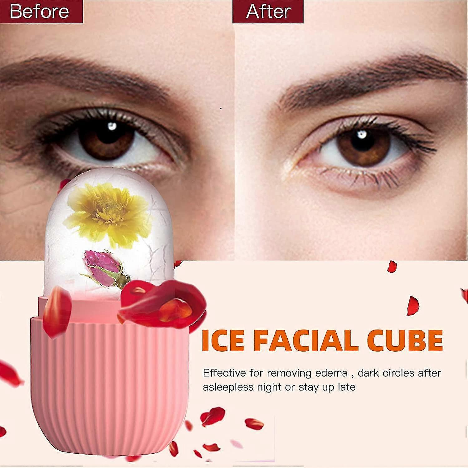 2pcs Ice Roller For Face & Neck Silicone Material Facial Skin Care Roller Face Massager Face Ice Roller Multicolor