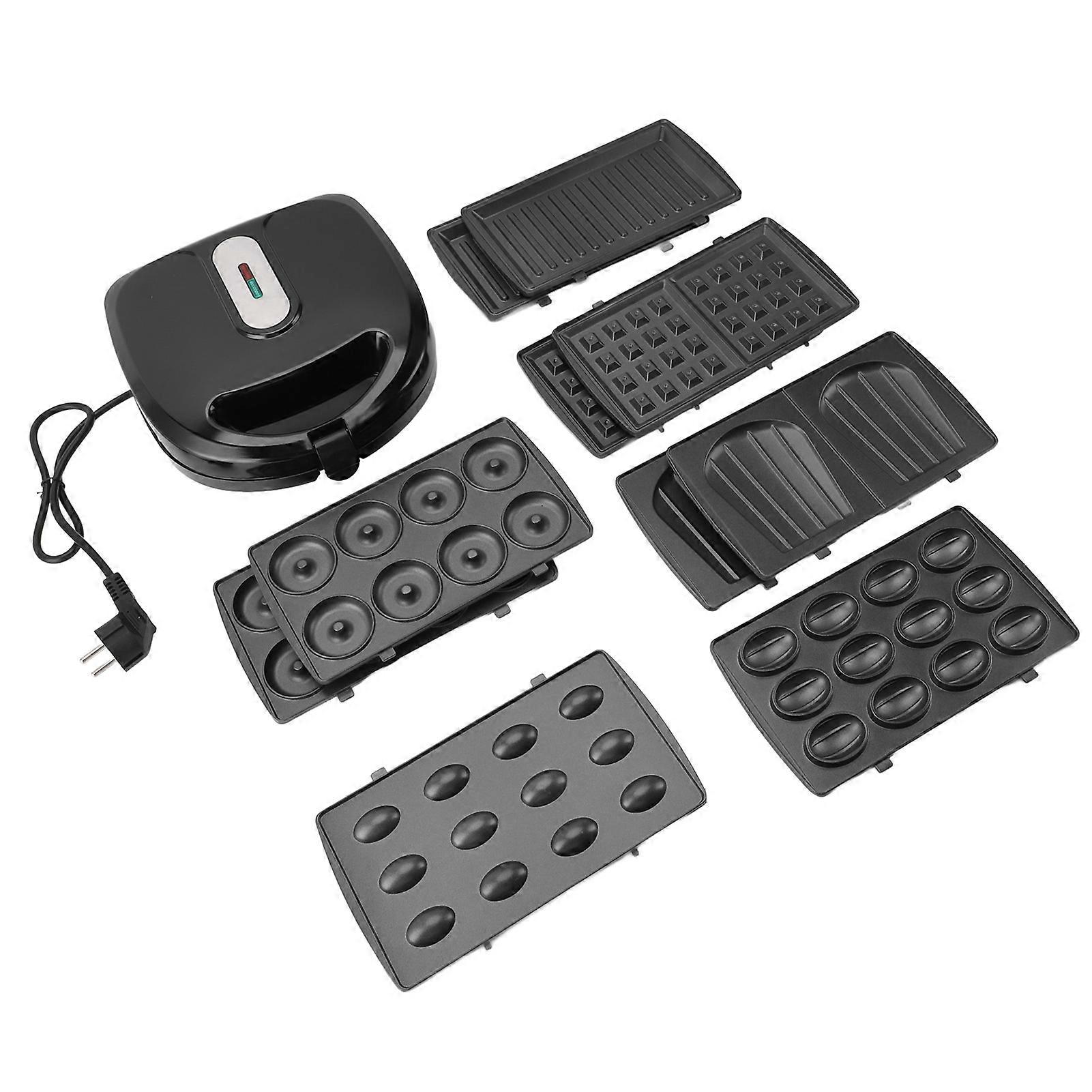 750W Elektrisk Våffelmunk Panini Tryck Grill Mutter Skalformad Cake Maker med avtagbara Non Stick Plattor Automatisk temperaturkontroll EU-kontakt 220V