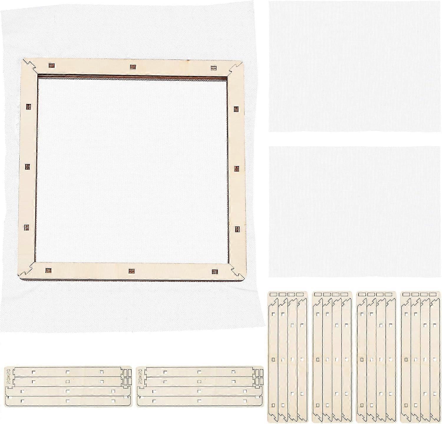 3 Sets Wooden Paper Making Mould 20x20cm Rectangle Wooden Papermaking Frame with Gauze Papermaking Screen Kit for Dried Flower Handcraft DIY Paper Cra