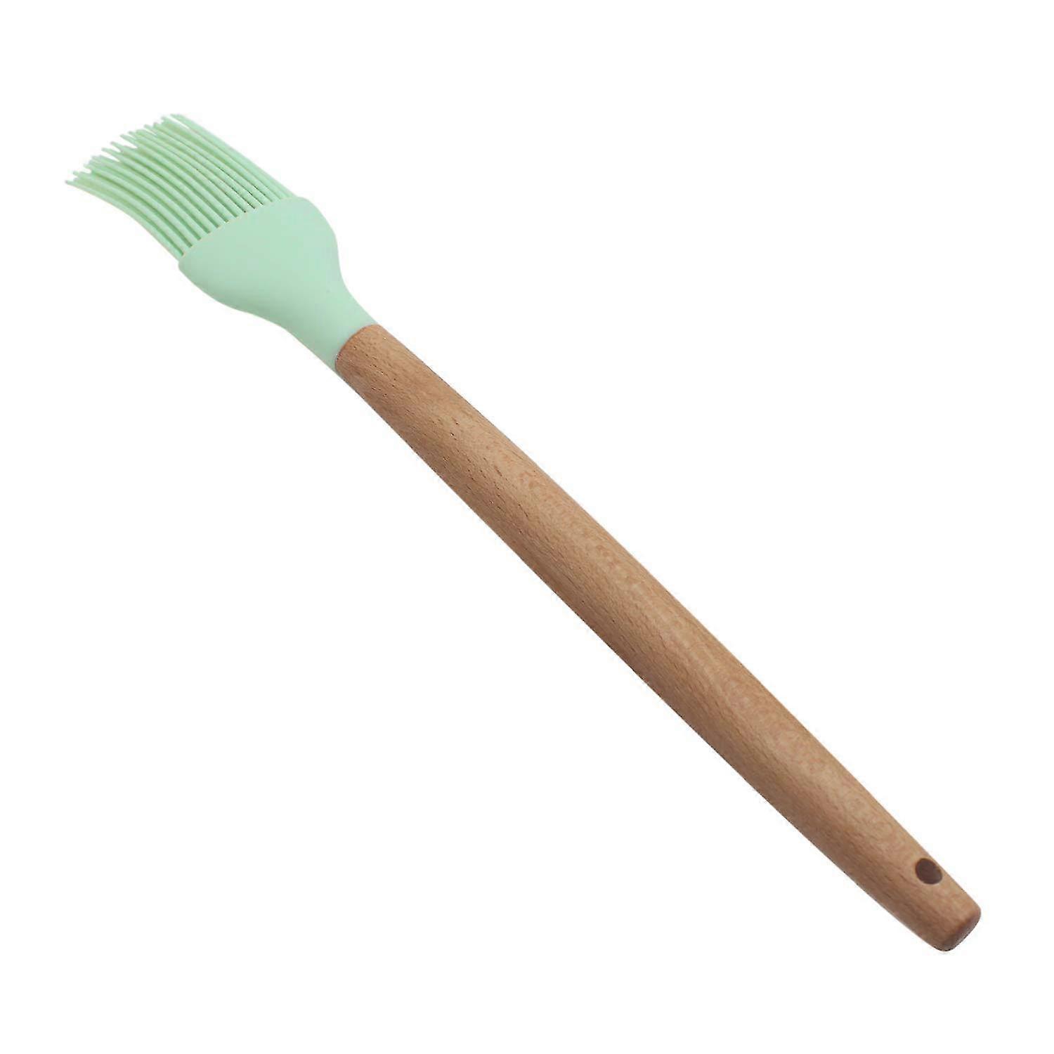 2 Pack Silicon Basting Brush, Wooden Handle Heat Resistant Pastry Brushes, Spread Oil Butter Sauce