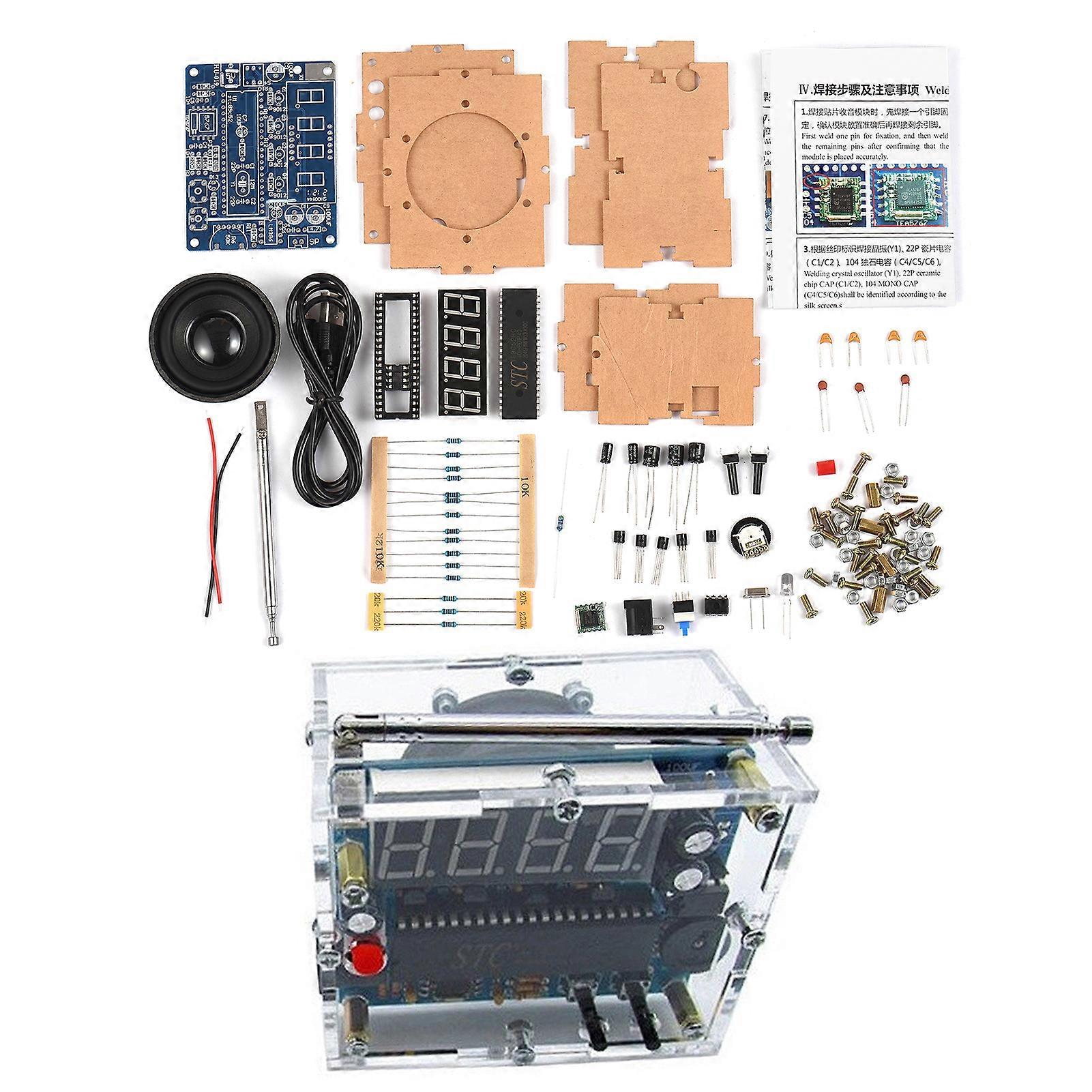 LED Digital FM Radio Kit Fai Da Te SCM FM Radio Modulo Saldatura Progetto Pratica Kit 5W Altoparlante 87-108MHz Regolazione A Passi Per L'apprendim...
