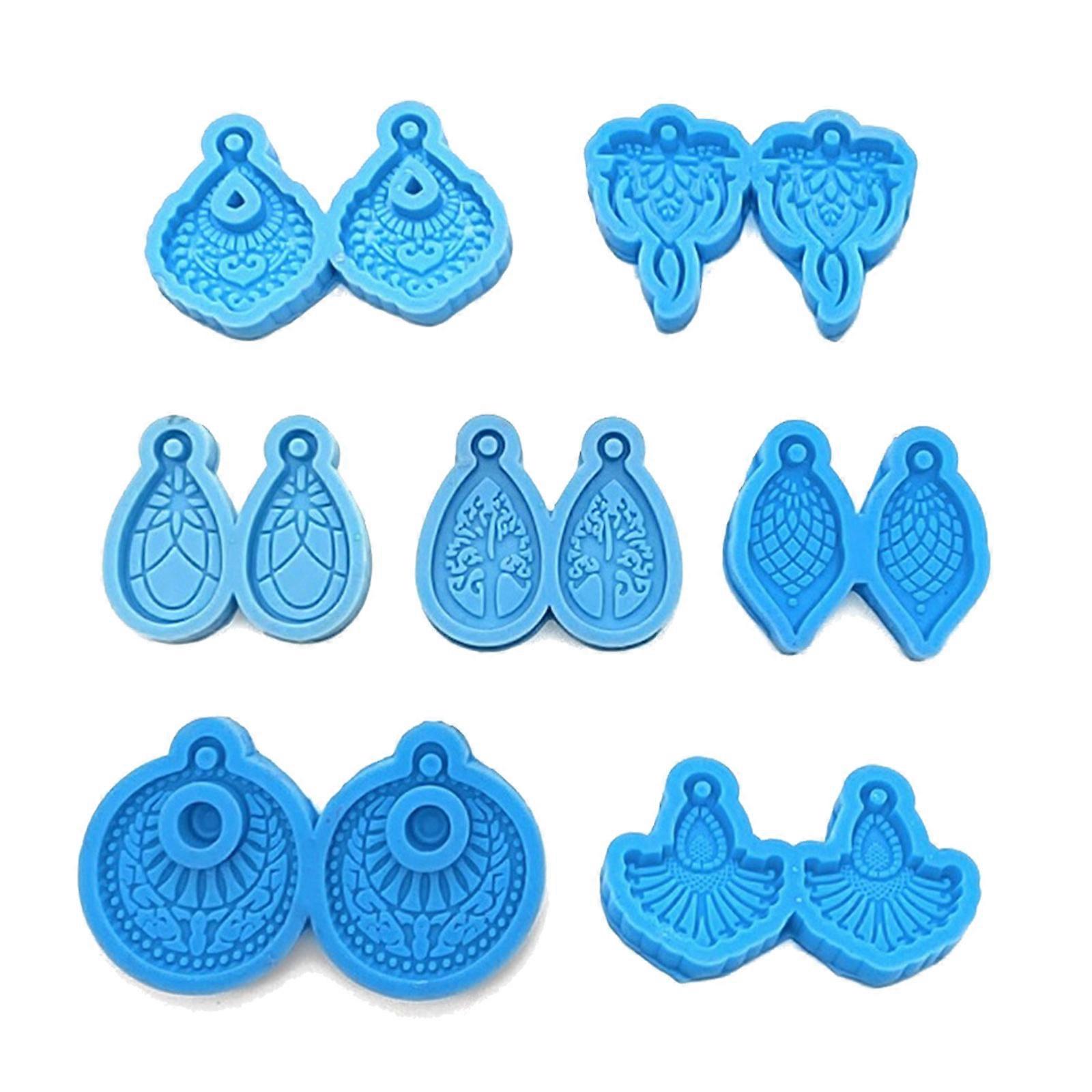 7Pieces Tear Drop Shape Pendant Keychain Mold Epoxy Earring Mold Decor DIY
