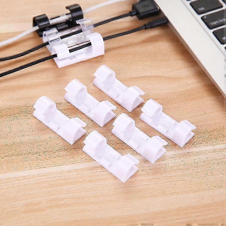 Black/white/transparent 10pc Self-adhesive Desktop Cable Organizer Fixing Clamp