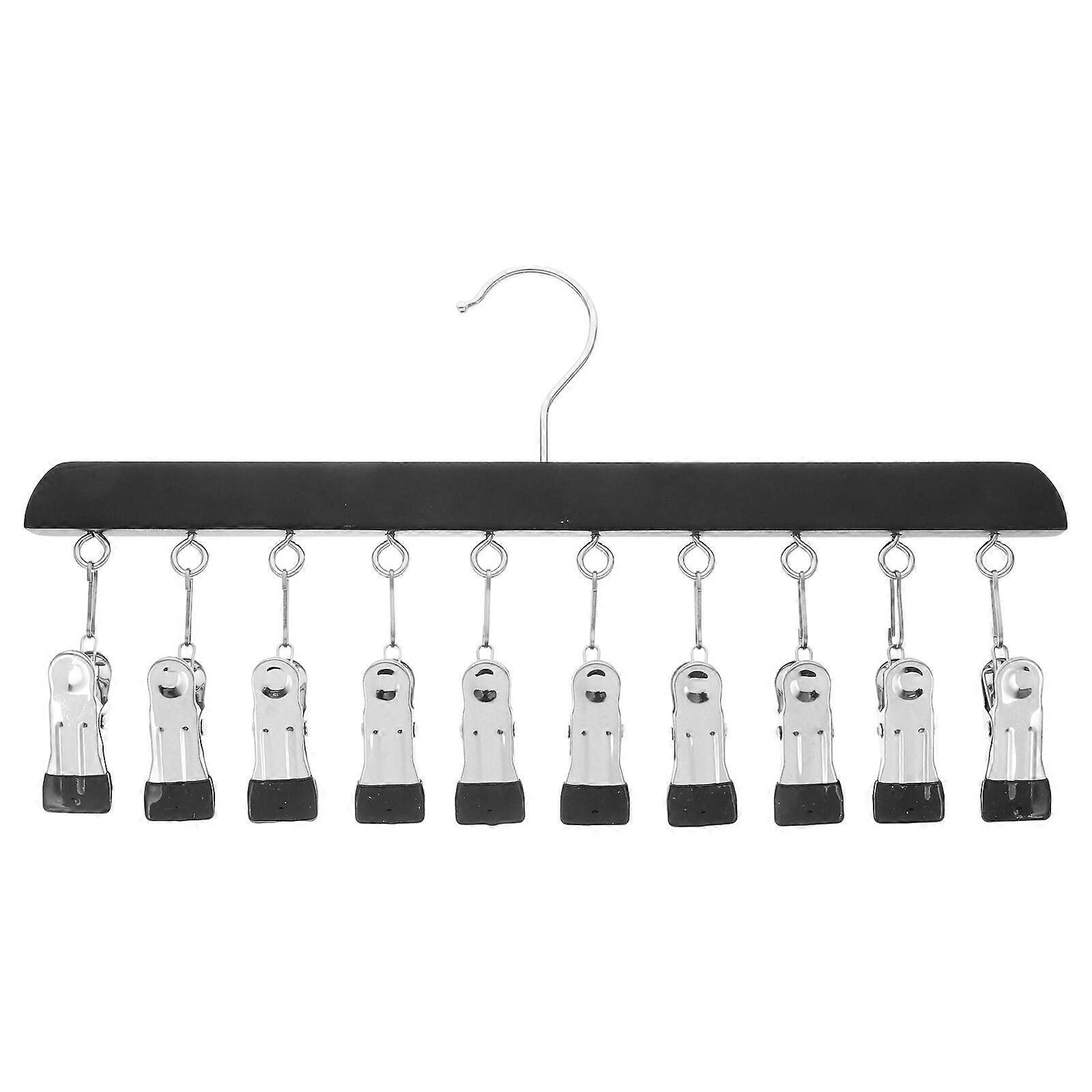 Sock Hanger Clothes Hanger Laundry Drying Rack Bras Hanger With 10 Clips For Home