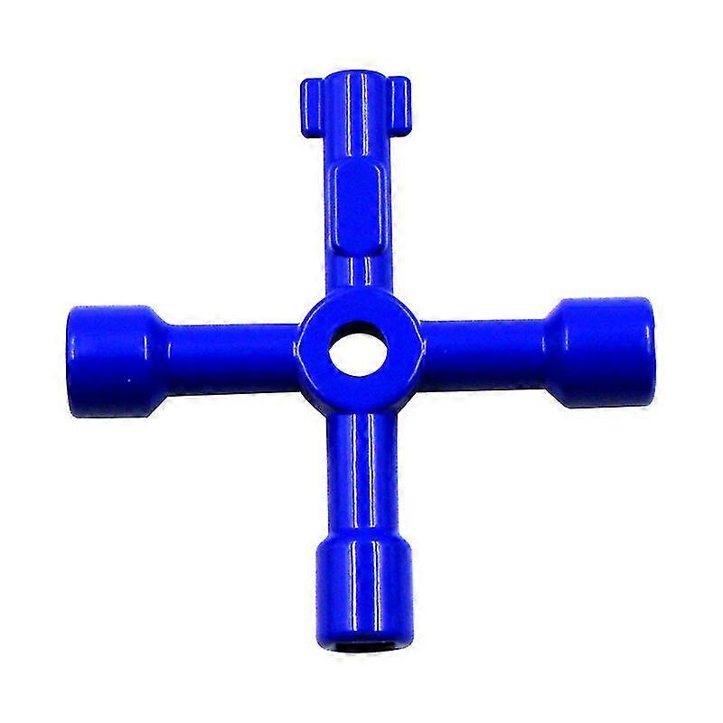 Radiator Key Radiator Exhaust 4 Way Multifunctional Utility Key For Electric Water Gas Meter Cabinet Cabinet Open Key, 1pc, Blue