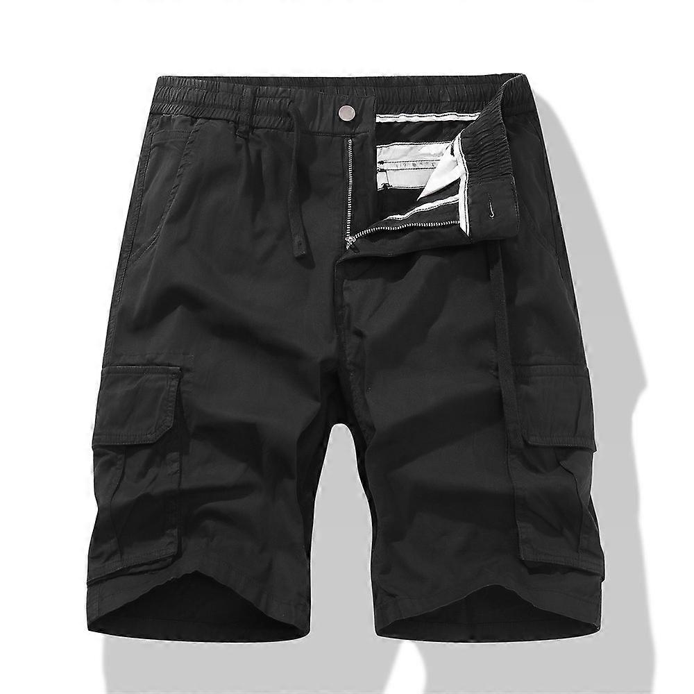 Shorts Men Men's Cargo Shorts Plus Size Elastic Waist Drawstring Cargo Short Pants Lightweight Zipper Button Multi