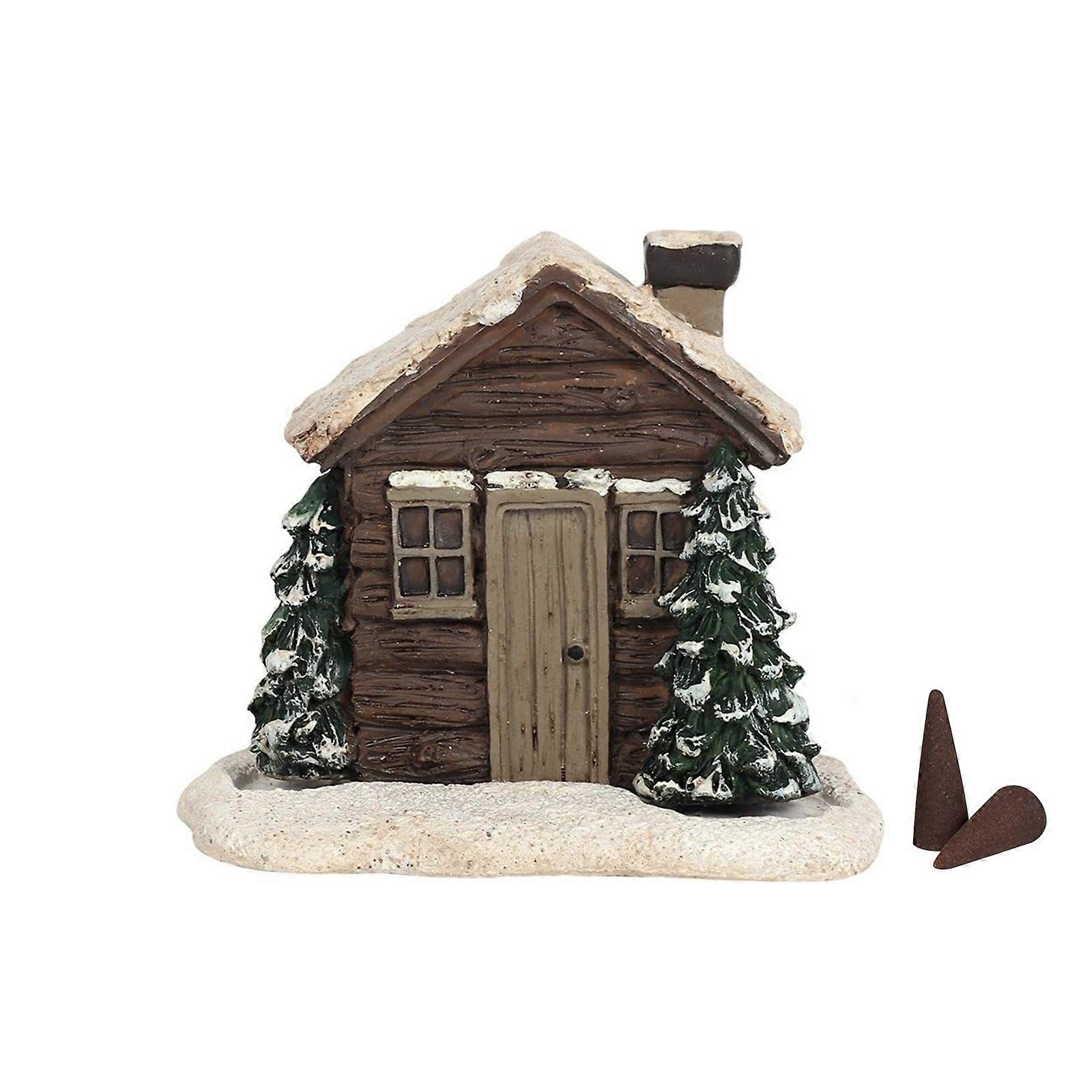 Log Cabin Incense Cone Burner Christmas Gift