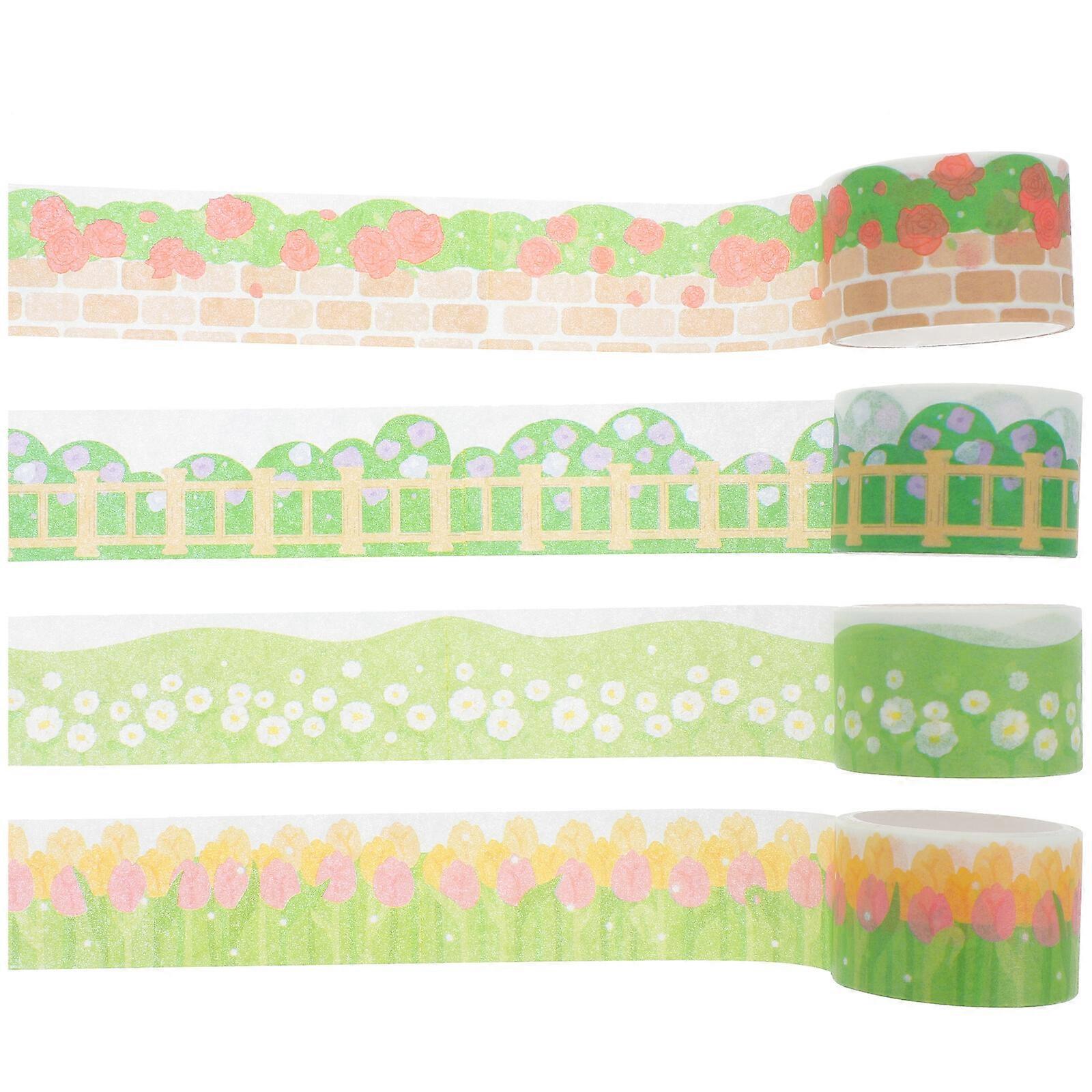 4 Rolls of DIY Washi Tapes Japanese Paper Scenery Printed Adhesive Tapes