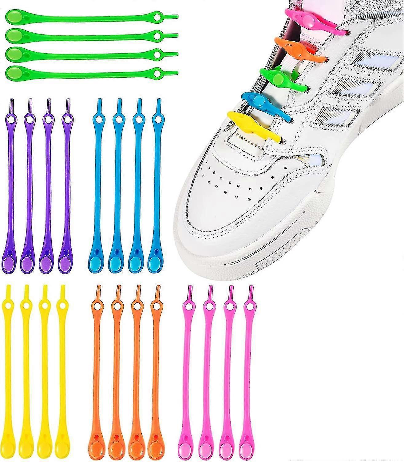 Lazy Elastic Silicone Shoelaces Knotless 24pcs Durable Silicone Shoelaces For Kids Voksne 11cm Random Color # d481775 New