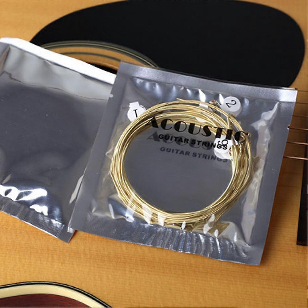 Brass Hexagonal Core Acoustic Guitar Strings, 6PC Set