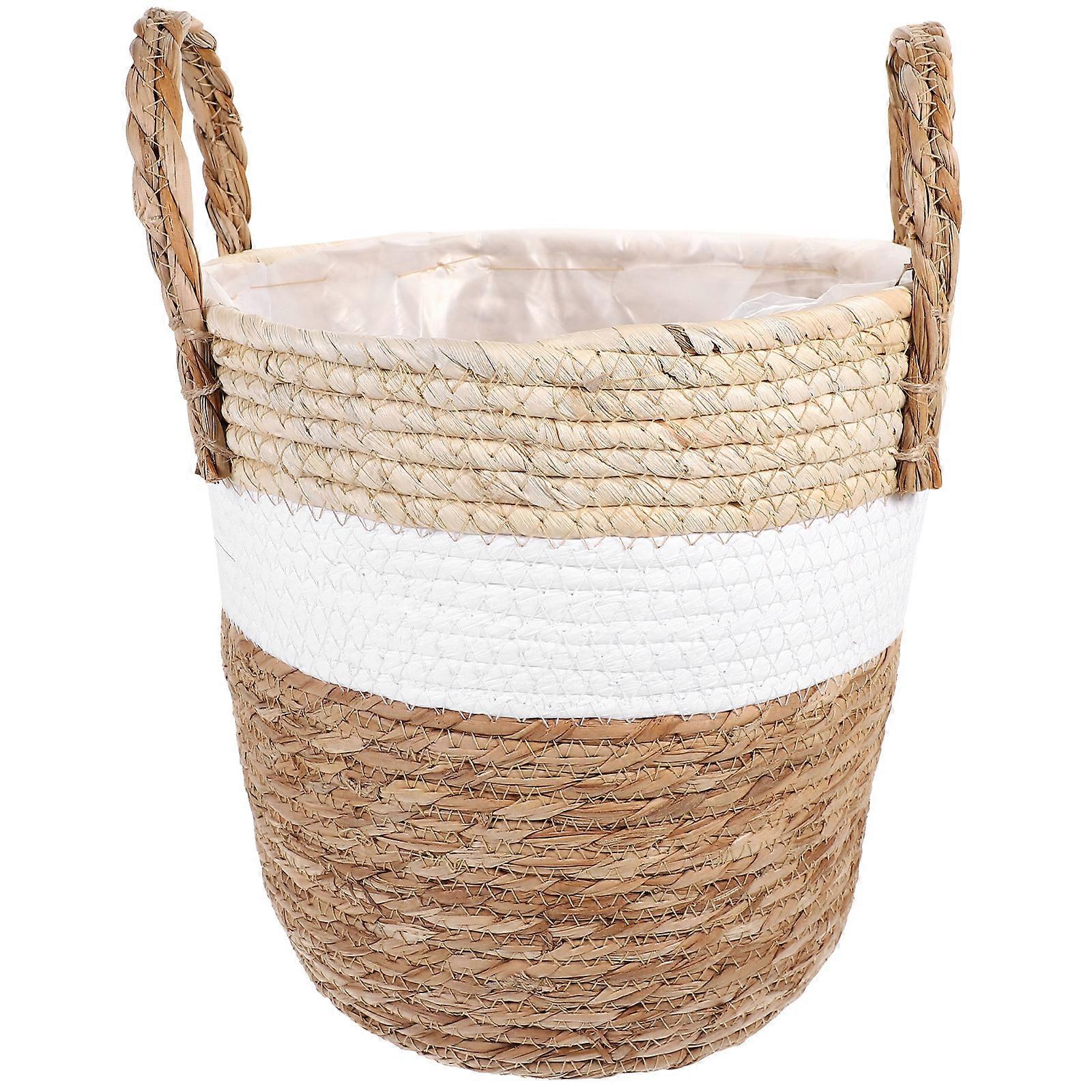 Rustic Style Woven Basket Decorative Flower Arrangement Basket Versatile Storage Basket