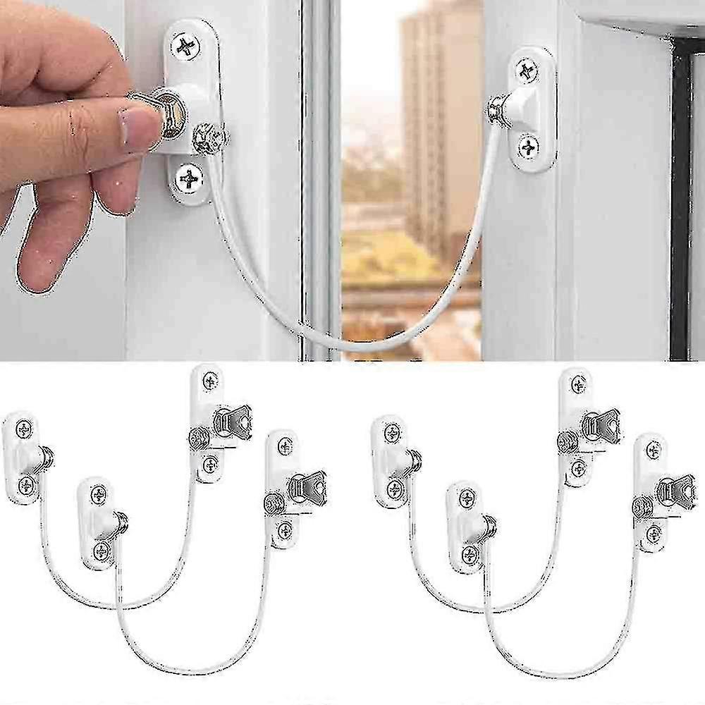 4 Pcs Window Restrictor Locks Window Restrictors Baby Security Window Locks Window Locks Door Locks-colorwhite