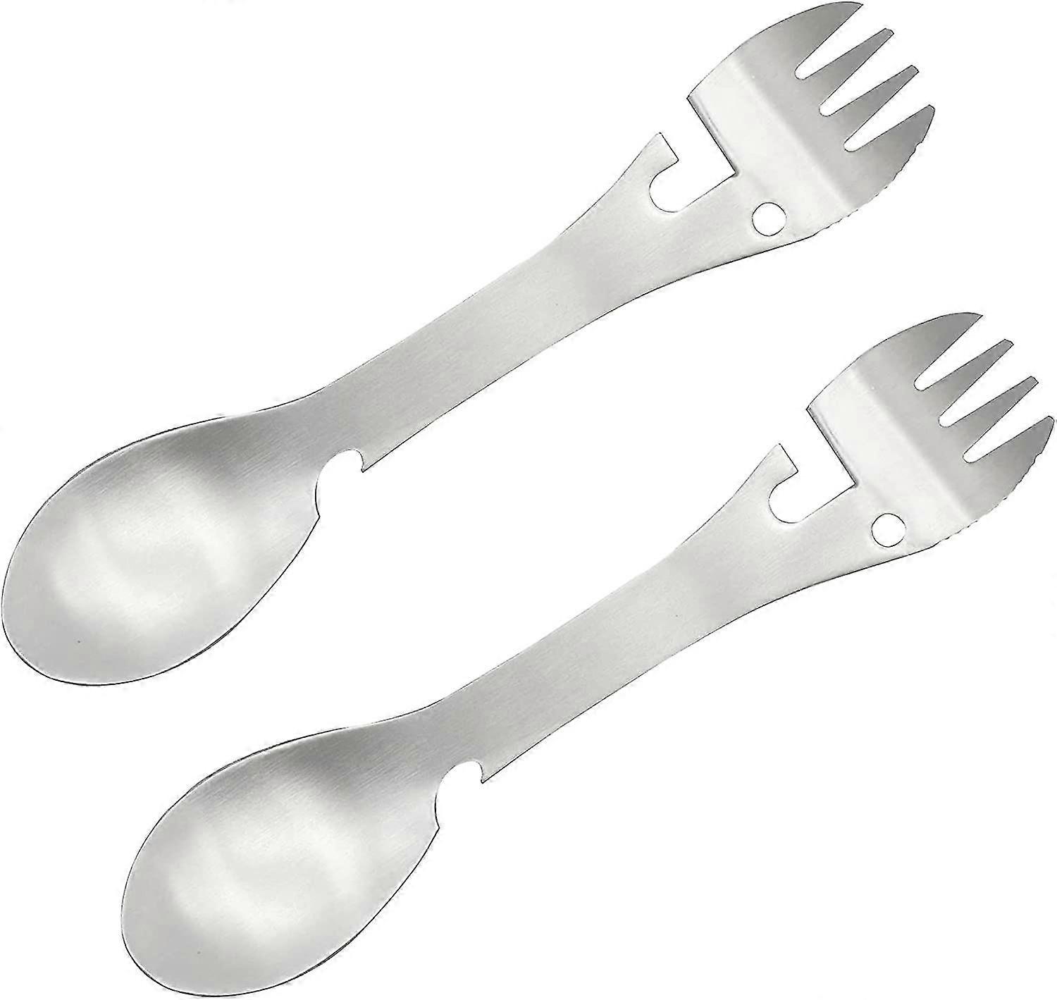 2-Pack Camping Multi-Purpose Spoon Bottle Opener