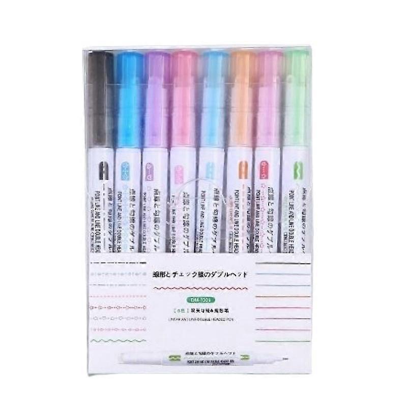 Curve Highlighter Pen Kawaii Flower-shaped Roller Tip Liner Marker for Writing Journaling Drawing Stationery Graffiti Art Pen