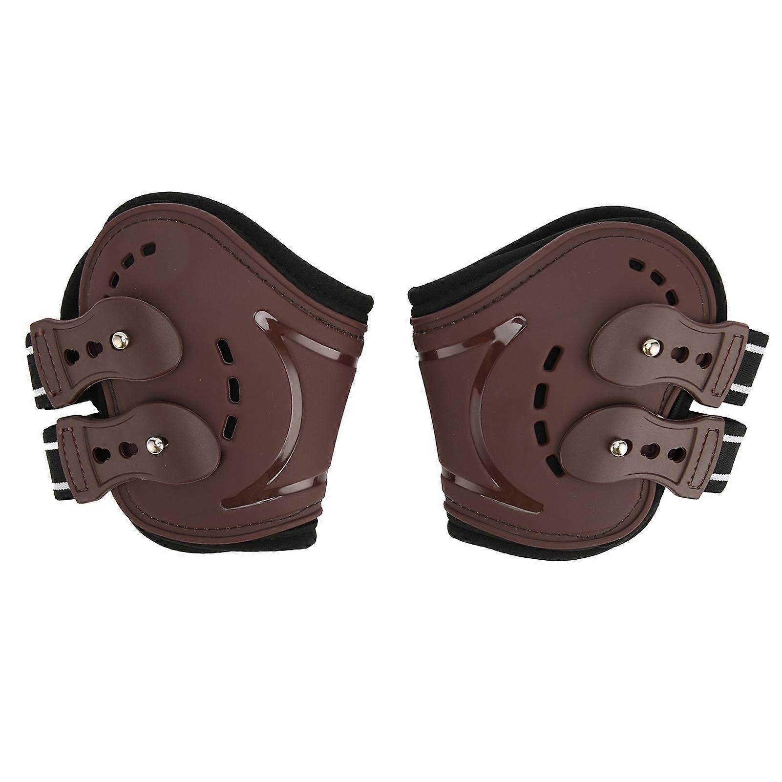 أحذية Horse Fetlock قابلة للتنفس ممتصة للهواء مثقبة أحذية الساقين الخلفيتين للحماية من إصابة Fetlock بني