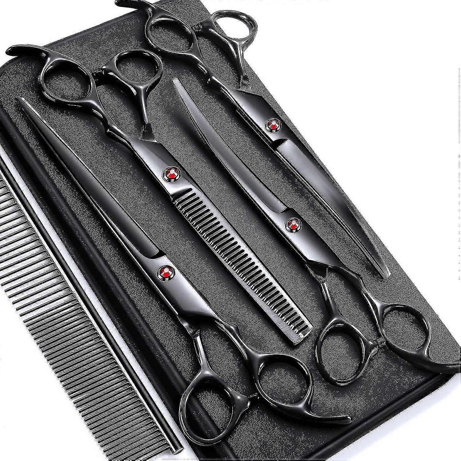 6 In 1 Professional Dog Grooming Scissors Kit,7.0in Stainless Steel