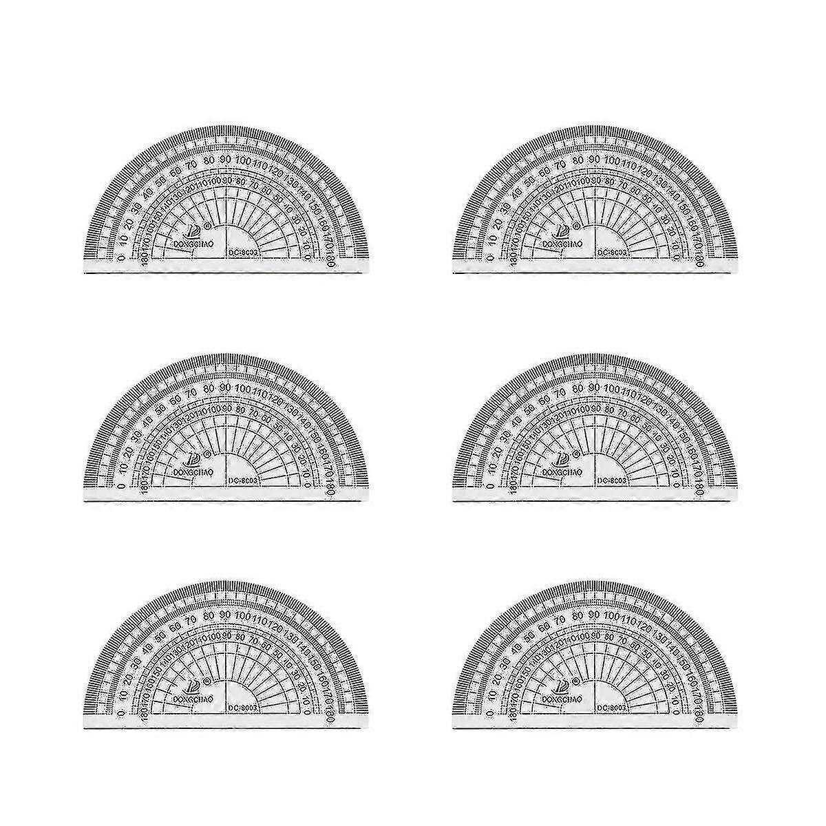 10pcs Clear Plastic Protractor Math Protractor 180 Degrees Protractor For Angle Measurement Student School Office Supply