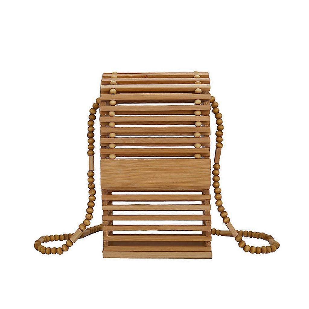 Naturliga axelväskor vävda budbärarväskor bambu crossbody väskor strandväska