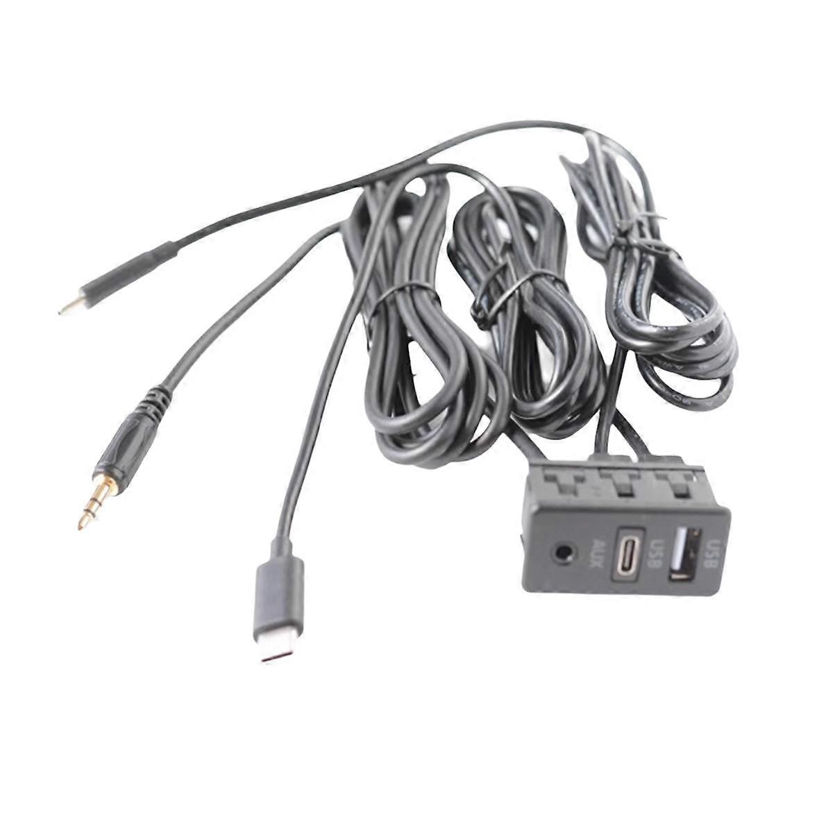 Car Android Navigation Machine AUX Panel Double TYPE-C+AUX Input USB+AUX Interface Panel Extension