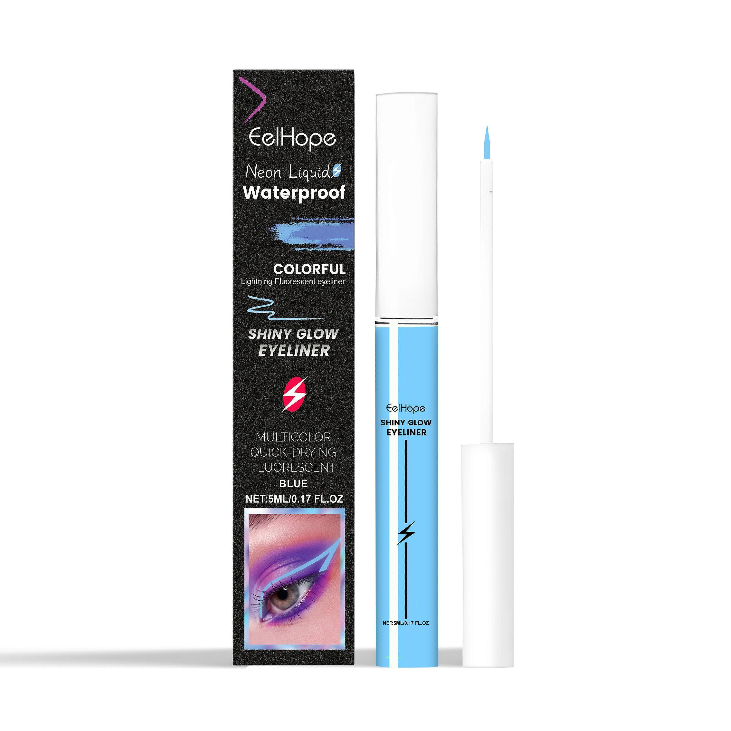 Eyeliner liquide fluorescent bleu - longue tenue, hydratant, facile à appliquer, vibrant 5 ml pour un maquillage des yeux époustouflant et une tenue toute la journée