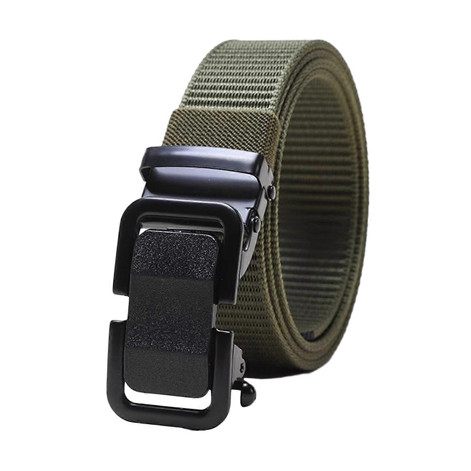 Men Belt Decorative High Strength Thicken Automatic Buckle Solid Color Canvas Fix Pants Training Anti-slip Men Waist Belt Men Clothes Accessory