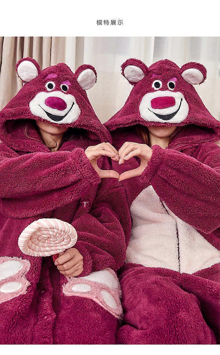 Mamelucos de mujer Pijama Oso de fresa Kigurumi Ropa de casa de