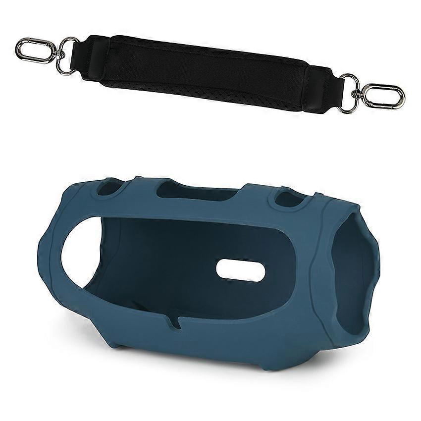 Speaker Case Bluetooth Speaker Silicone Protective Case +Carrying Strap Accessories for JBL Xtreme4 Speaker Bag (Blue)