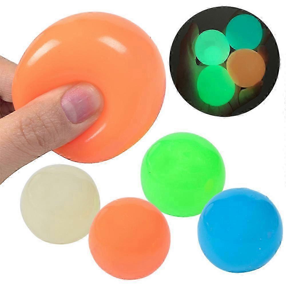 4 Pcs Glowing Sticky Balls Stick To The Wall And Slowly Fall Off Stress Relief Toys Fidget Toy