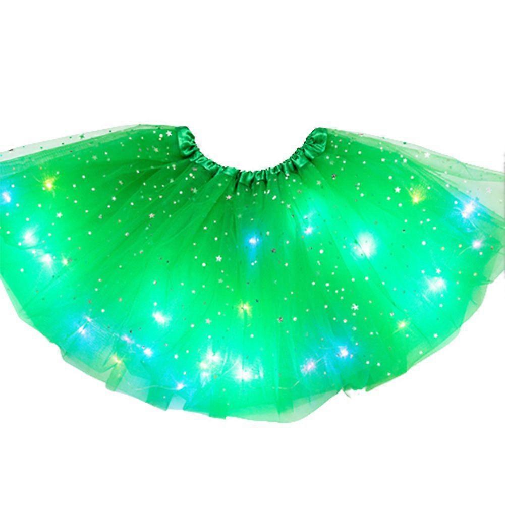 Jupe moelleuse LED lumineuse pour filles Layered Ballet Dance Jupe plissée pour anniversaire
