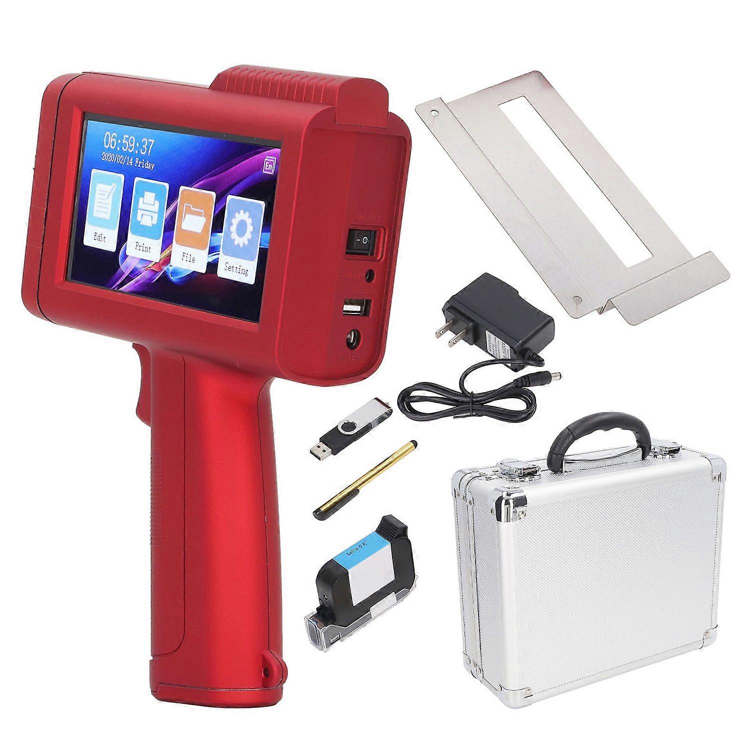 Handheld Printer Date Time QR Code Barcode Label Logo Portable Mobile Inkjet Printer 100‑240V