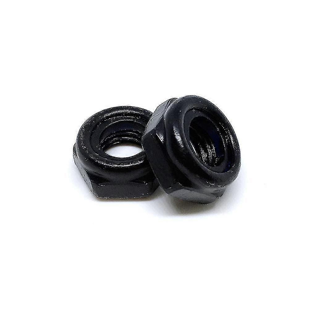 10 Pcs M5 Hex Nuts Carbon Steel Lock Nuts Self-locking Nut Anti-loosening Hex Nuts Corrosion Resistant, Black Nickel