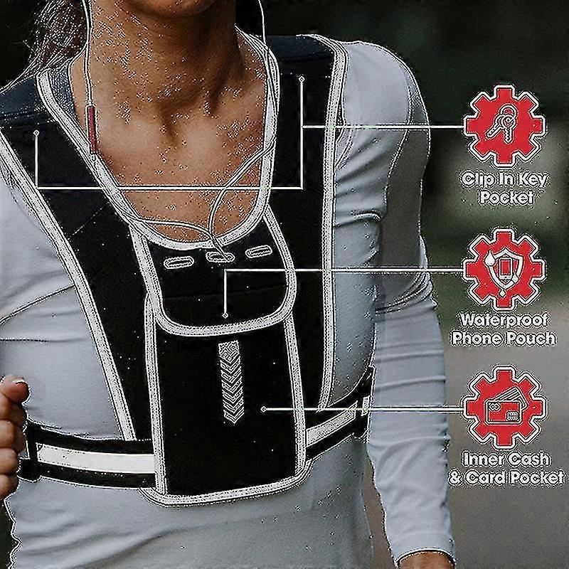 Outdoor Running Cycling Belt With Phone Pouch High Visibility Safety Reflective