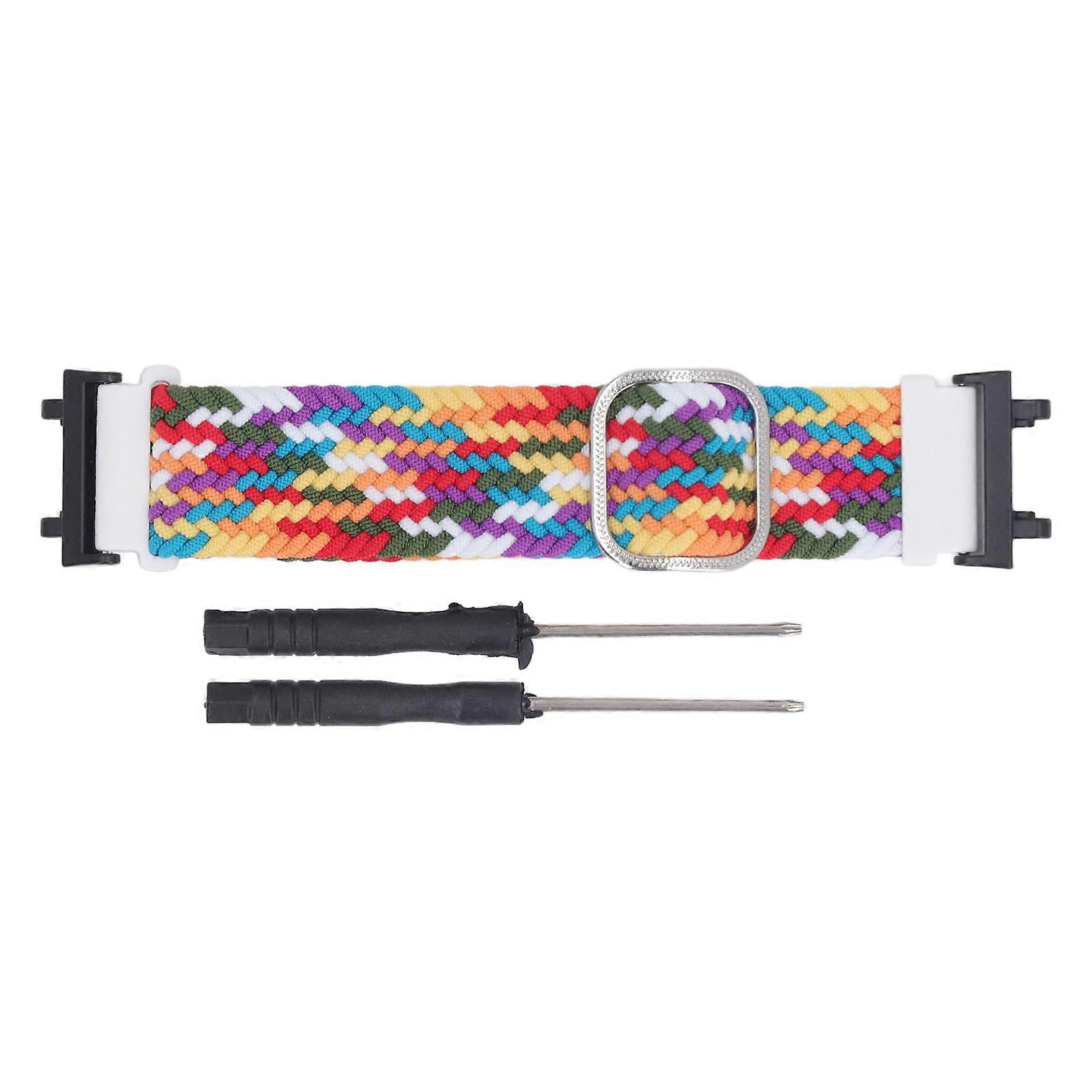 Replacement Watchband Breathable Washable Adjust Size Nylon Weaving Watch Strap for Amazfit Active Edge A2212 Colorful