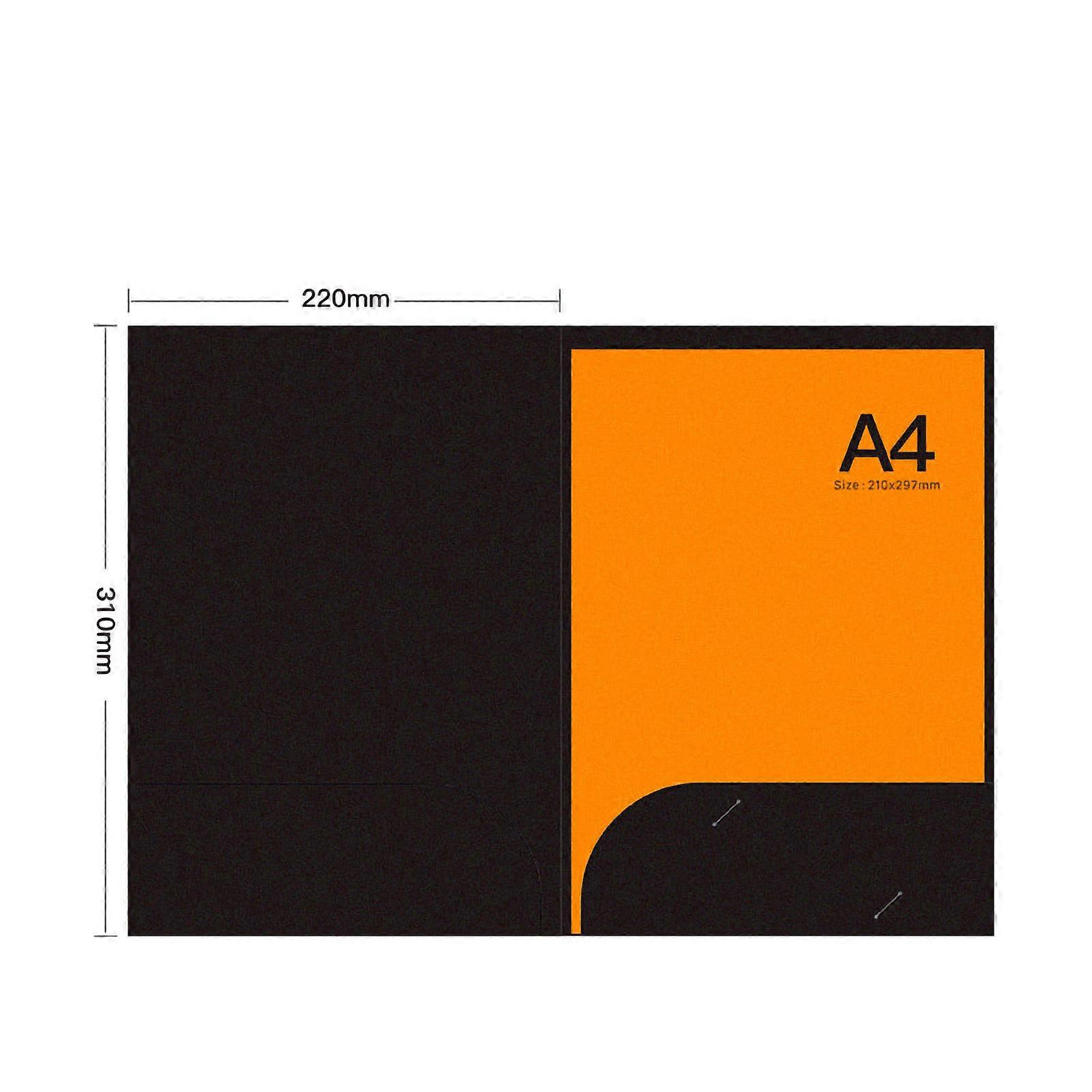 Pocket Folder L Shaped Folder Bevel Design Built in Pocket Convenient Put Paper FolderDouble Plug Orange
