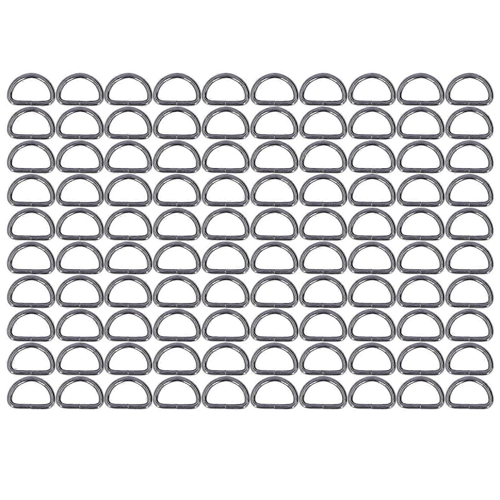 100pcs D Rings Durable Wearable Easy Replaceable Convenient Practical Compact Bag Buckles for NecklacesGray 2x15x10mm