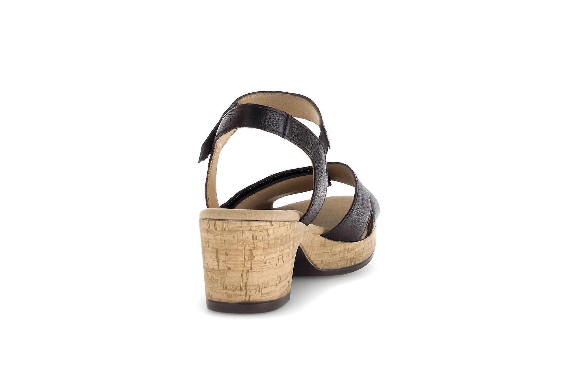 Sandales Femme Gabor Comfort 62.072 - Talon Bloc 5 Cm, Fermeture Velcro, Largeur Confortable