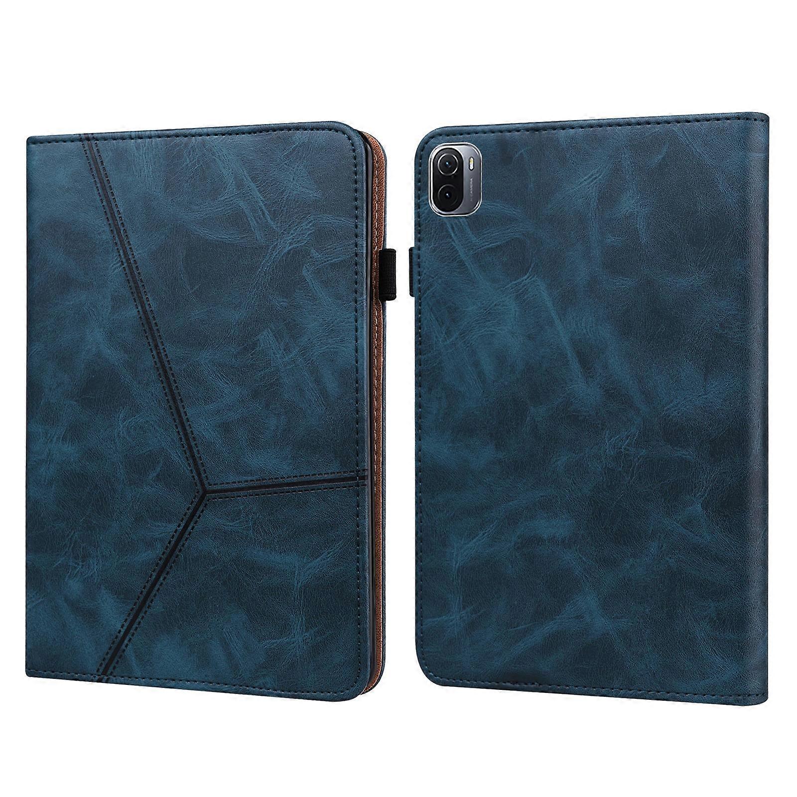 Pour Xiaomi Pad 5 / Pad 5 Pro Solid Color Embossed Striped Leather Case