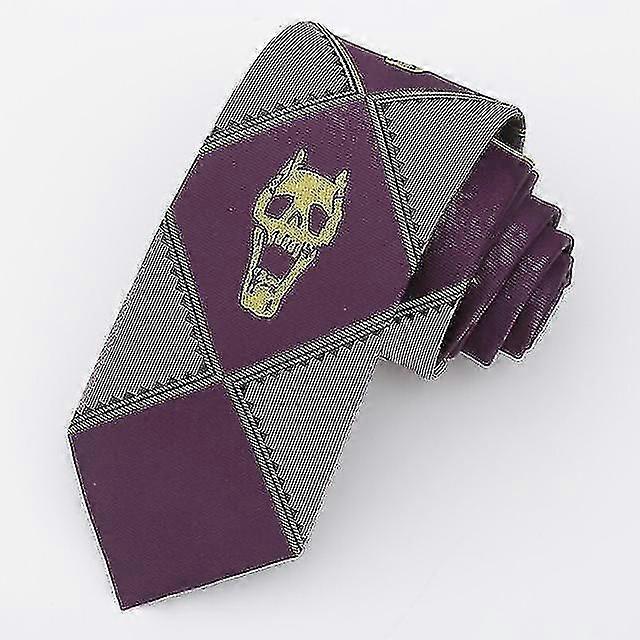 2023 אנימה ג'וג'ו מוזר הרפתקה צוואר עניבה רוצח המלכה קירה יושיקאג גולגולת X תלבושות קוספליי אביזרים, סגול חדש