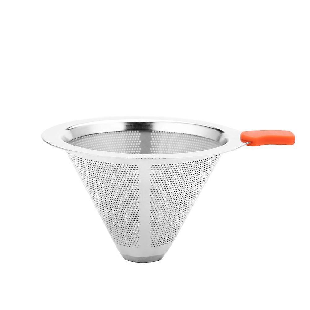 Stainless Steel Coffee Removable Filter Holder with Orange Handle