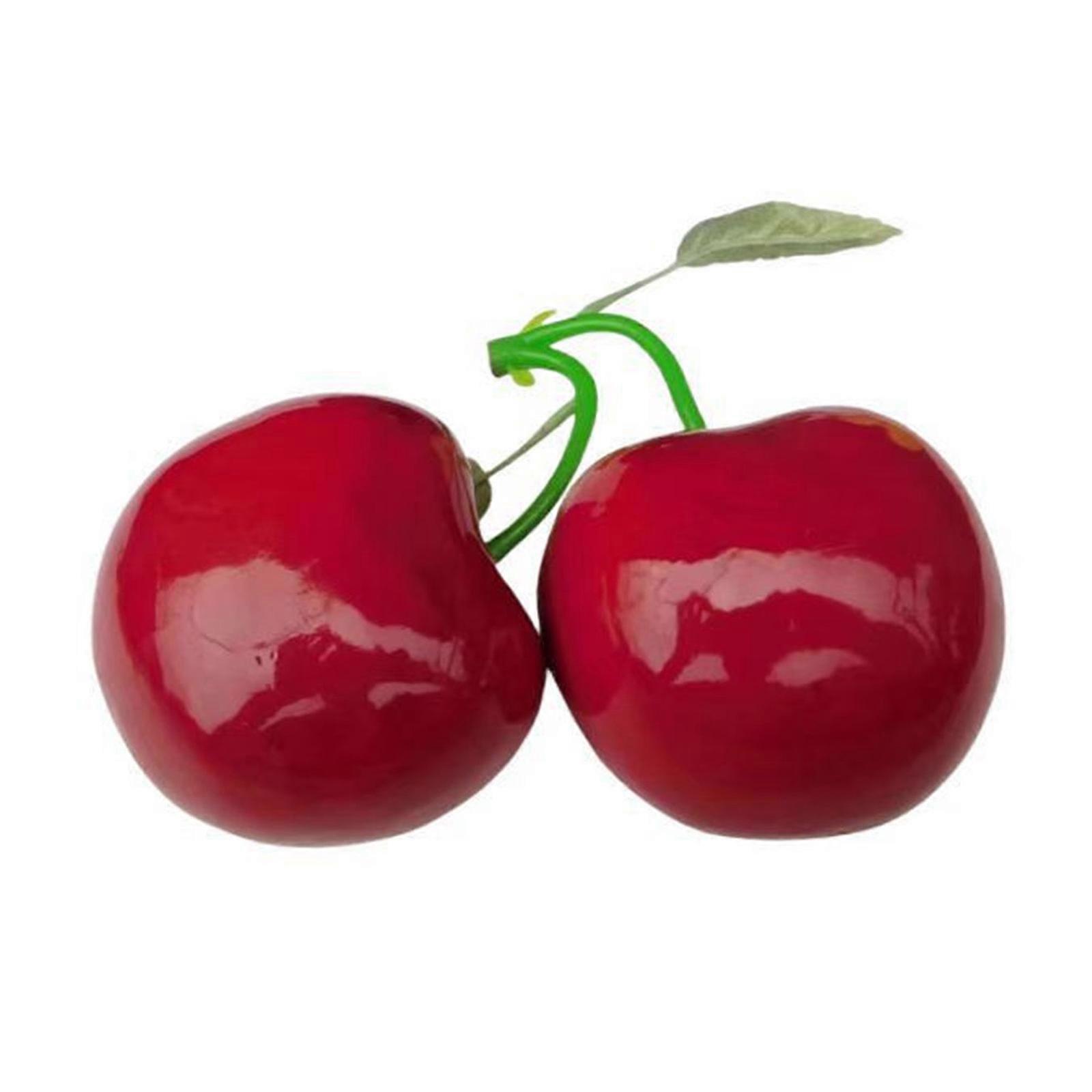 Artificial Cherries Decors Colorful and Realistic Charm Artificial Cherries for Themed Parties and Displays Red