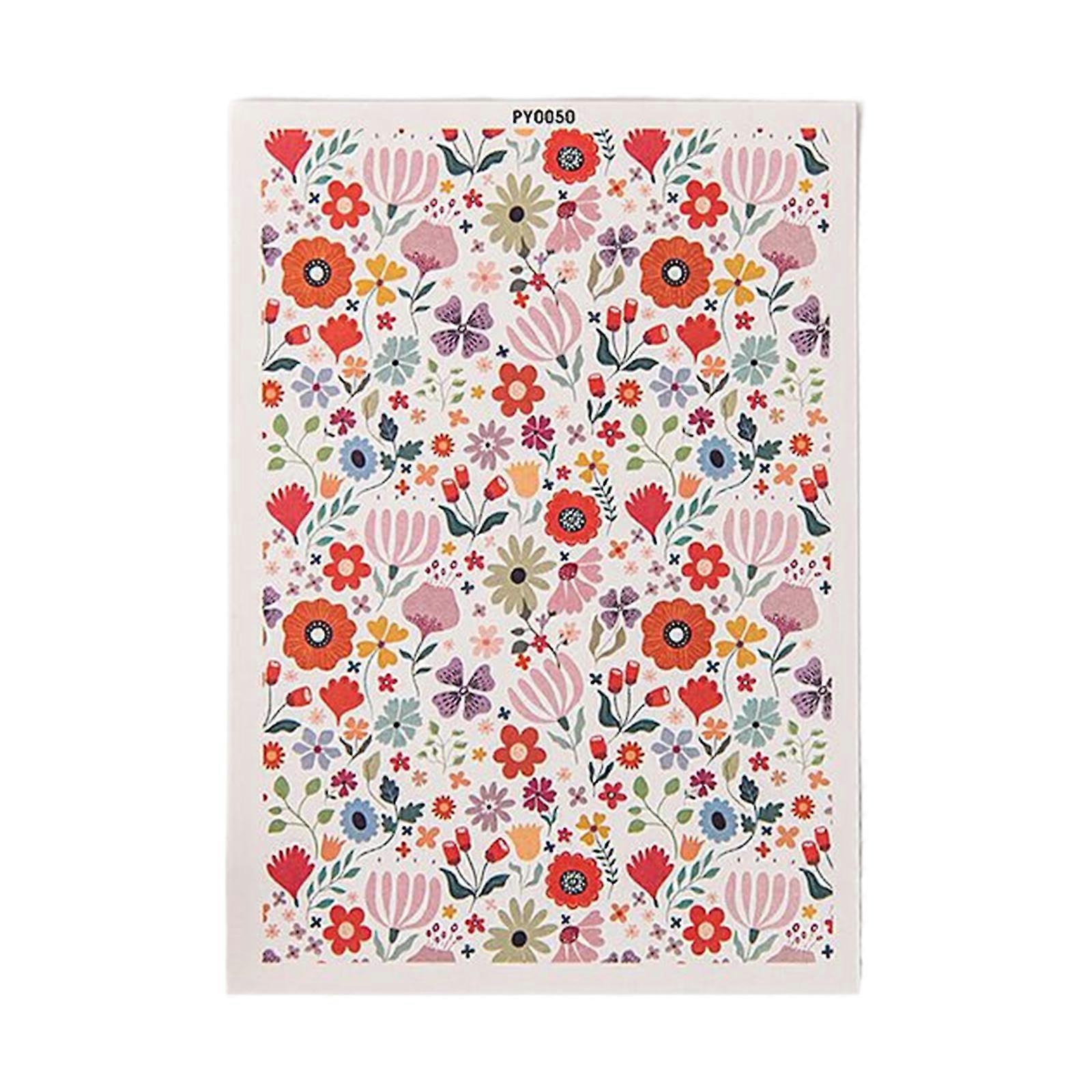 الفخار السيراميك الطين نقل ورقة الملونة زهرة ملصقات ملصقات DIY أقراط مجوهرات صنع الماء قابل للذوبان