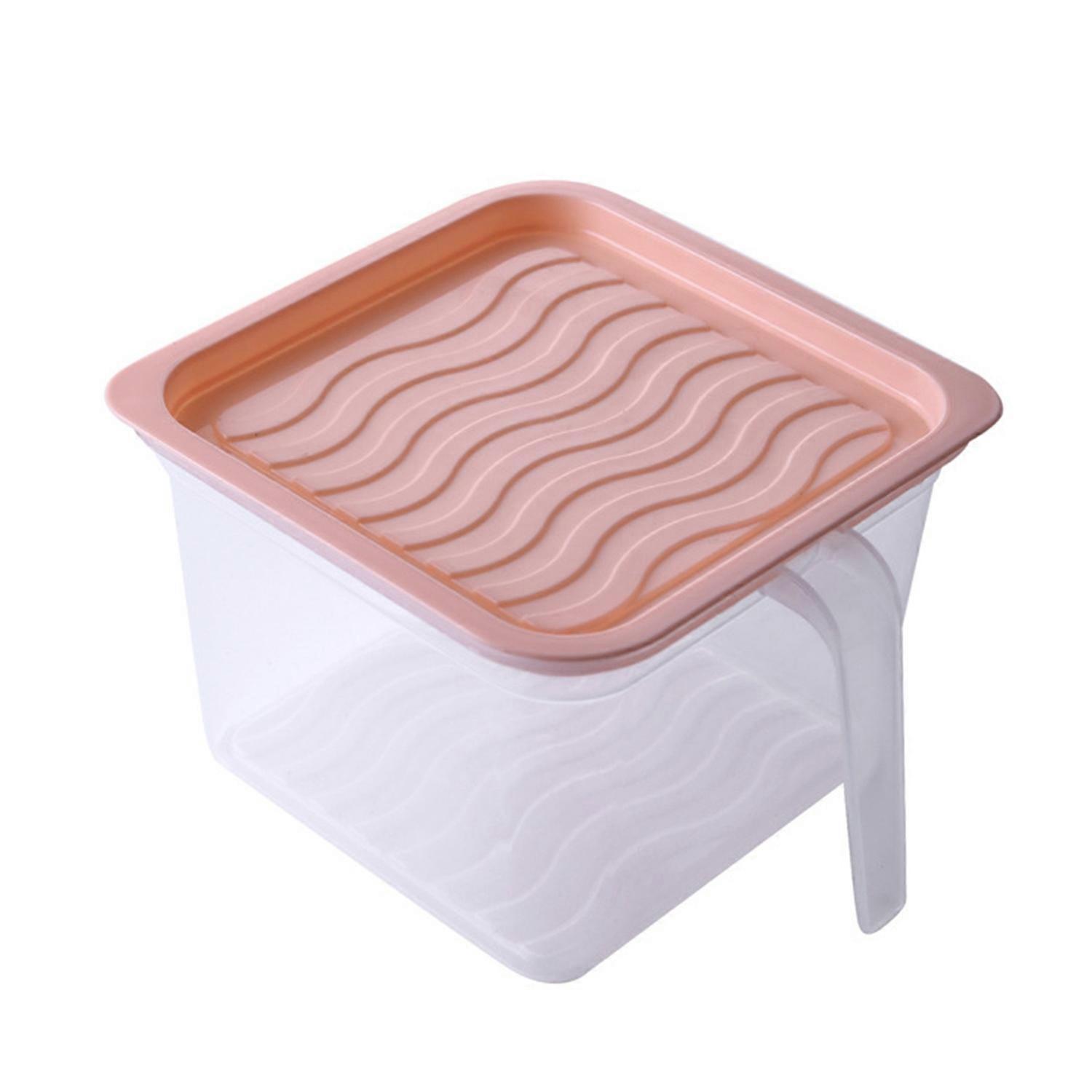 Refrigerator Storage Box with Lid Handle Stackable Clear Large Capacity Dishwasher Safe Vegetables