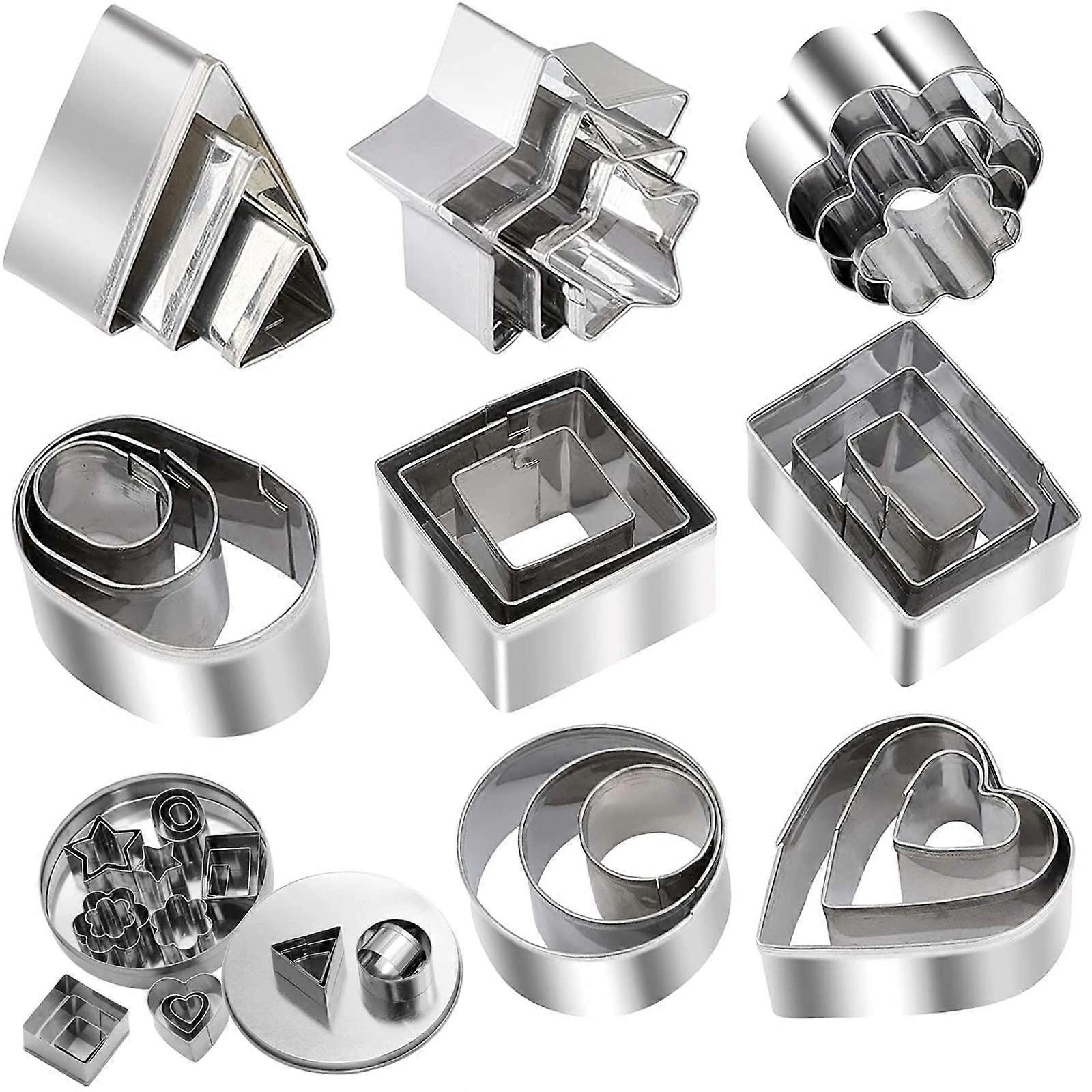 24 piece mini metal cookie molds for baking