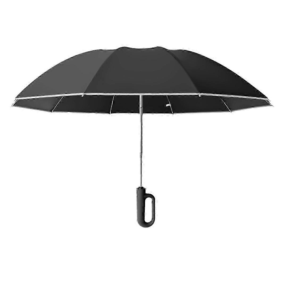 Fully Automatic Reverse Folding Umbrella with Windproof Reflective Stripe UV Umbrellas compatible Ca